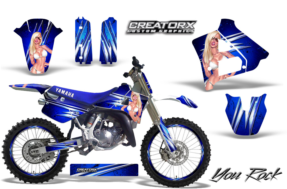 Yamaha YZ125 91-92 Graphics Kit You Rock Blue NP Rims